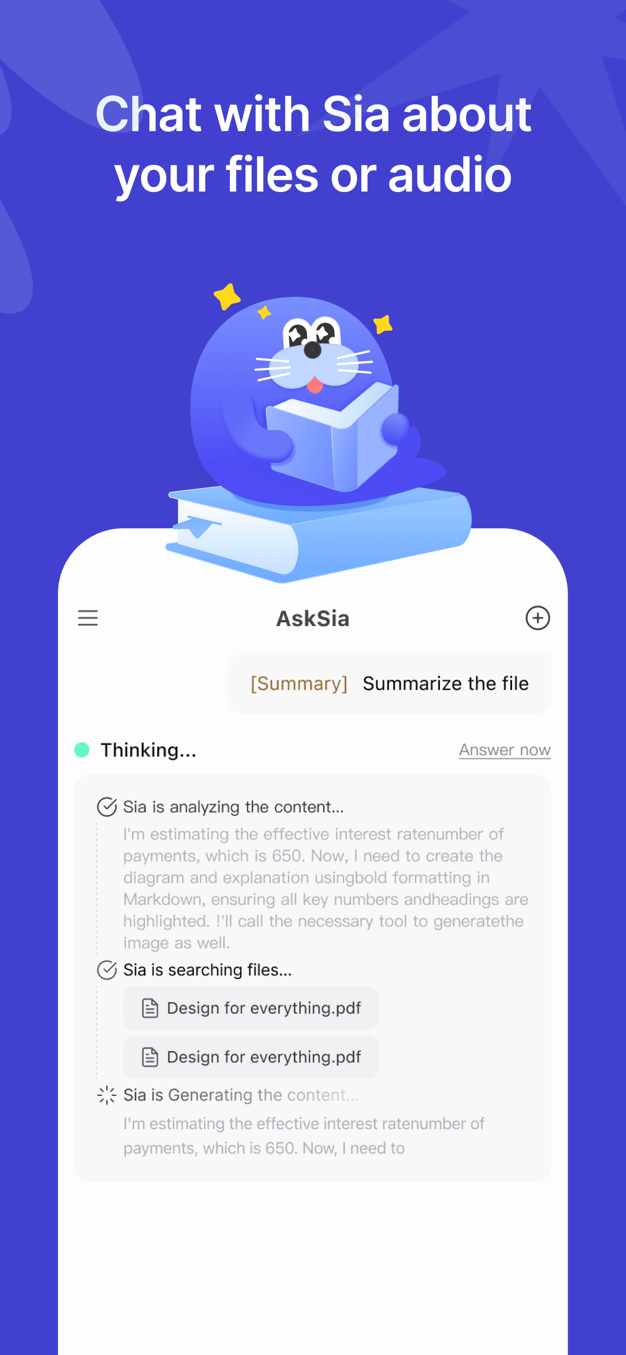 AskSia chatting about your files and audio