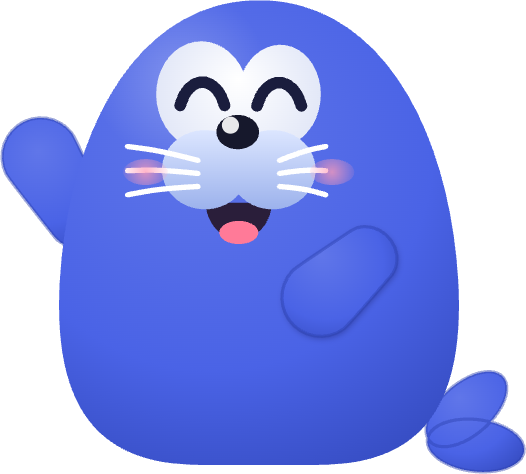 Sia, the AskSia seal, waving from the top of the window