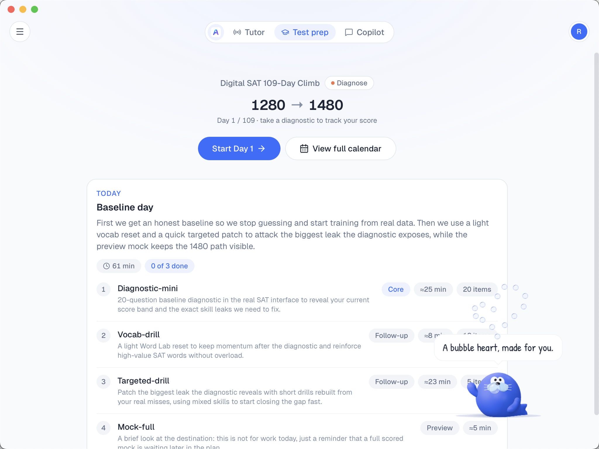 Sia Agent Test Prep plan and exam practice interface